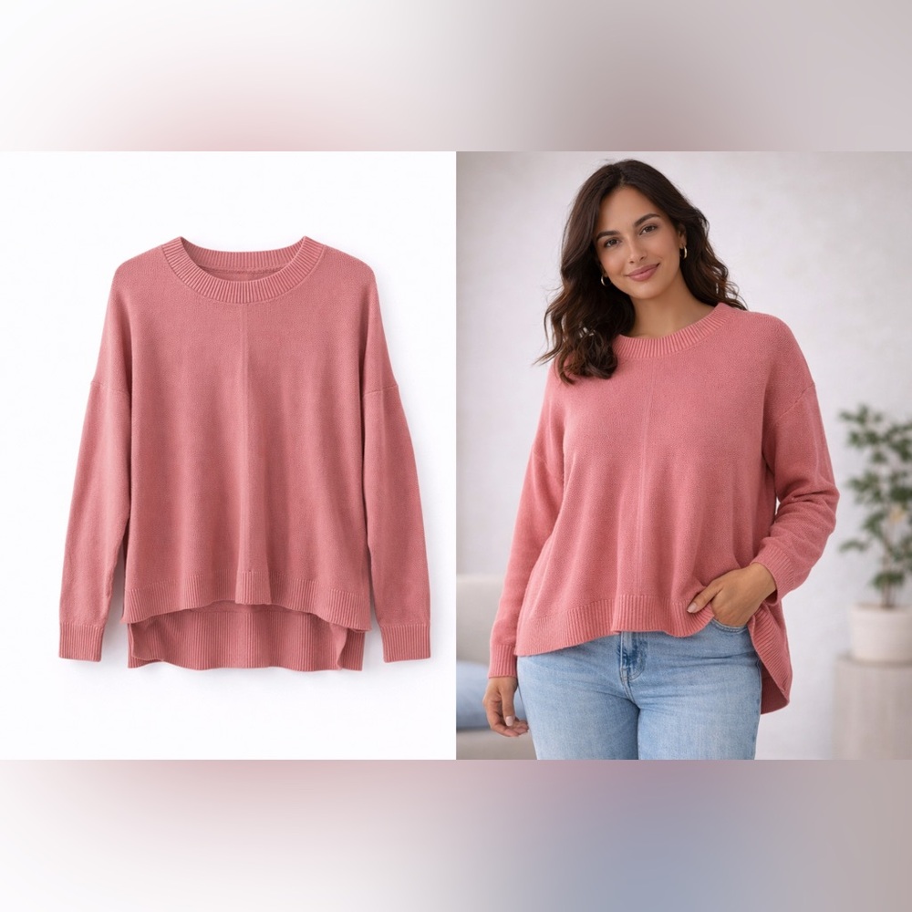 Cyrus XL Pink Knit Sweater High Low Hem Soft Stretch Cozy Top